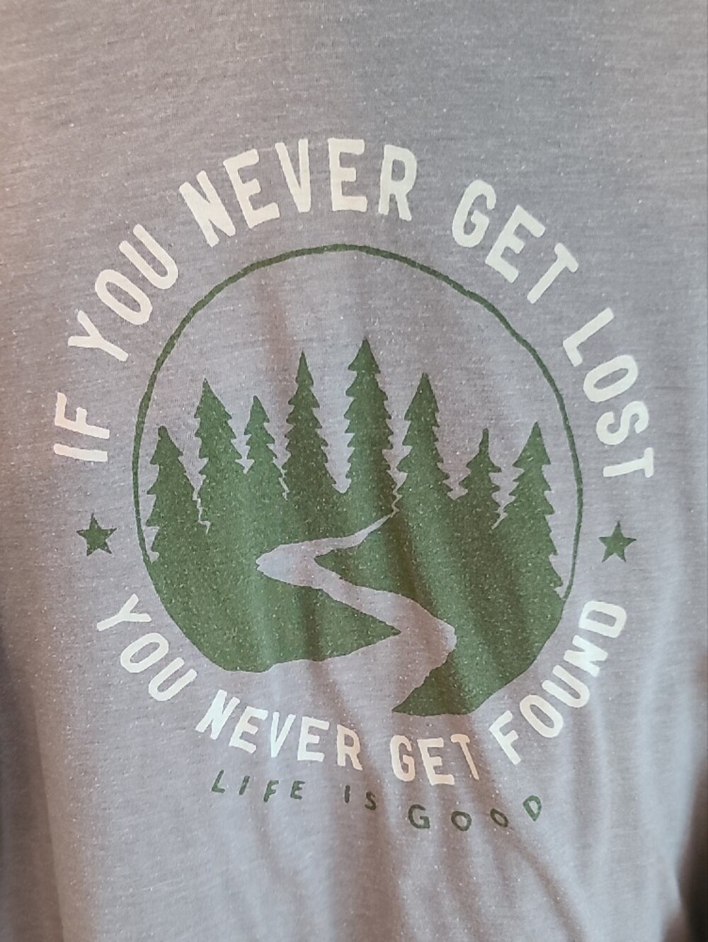 Life Is Good Gray Long Sleeve Tee with Green Nature Graphic - Picture 3 of 5